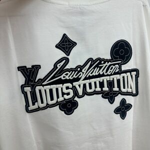 Louis Vuitton White and Black Logo Tee